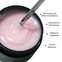 Gel de Construction pour Ongles Personnalisable Non Chauffant – Couleurs Transparent, Rose, Blanc Laiteux – Gel UV Sans Brûlure, Auto-Nivelant, Dur en Pot