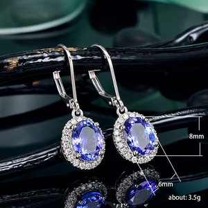 Orecchini Pendenti Lunghi in Cristallo Blu per Donne, Eleganti Accessori per Feste e Uso Quotidiano - Product Image 5