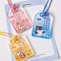 Pendentif porte-bonheur personnalisé en acrylique avec cordon noué pour la revente de produits pour fans d'anime, étiquette en acrylique transparent dégradé personnalisée