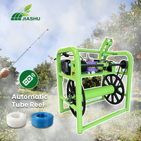 Pompe pulvérisatrice électrique 48V à double moteur, montée sur véhicule, avec enrouleur de tuyau automatique et télécommande pour vergers, fermes et serres
