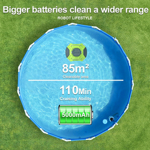 Limpiador Robótico Inalámbrico para Piscinas W001, Batería de Litio de 5000 mAh, Área de Limpieza de 85 cm, Motor Dual, Autoestacionamiento, para Piscinas Elevadas - Product Image 3