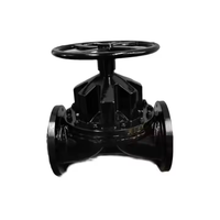 Vanne à diaphragme pneumatique industrielle en acier au carbone SS304, corps EPDM/PTFE, DN40-DN200, à brides PN16, pour process chimiques