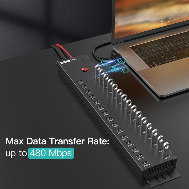 SIPOLAR A-812 Multi Port USB Charging Station 30 Ports High Power USB Hub for Phone Repair Shop School Office