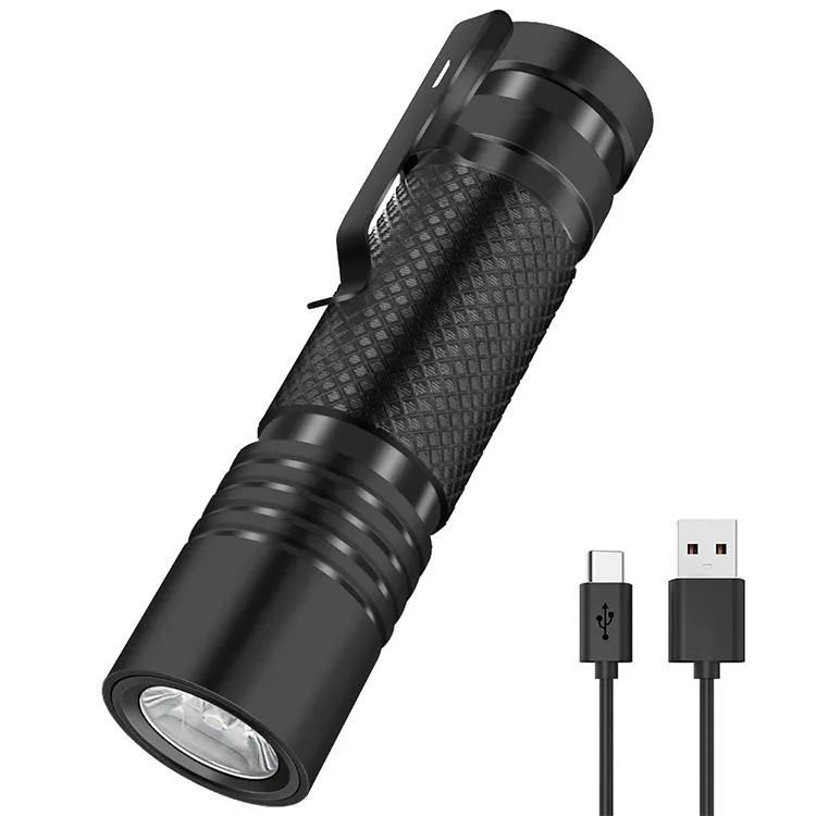 Boruit V8 ad alta potenza 1800 lumen Mini torcia portatile IPX4 torcia impermeabile lanterna ricaricabile USB per il campeggio