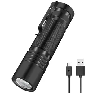 Boruit V8 High Power 1800 Lumens Mini Flashlight Portable IPX4 Waterproof Flashlight USB Rechargeable Lantern For Camping