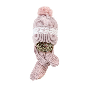 Jacquard Knit <b>Hat</b> And Scarf Set 2 Piece 56-58Cm Cotton <b>Beanie</b> With Pom Pom For Adult Winter Warmth - Product Image 5