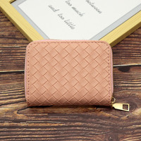 Dompet Mini ritsleting wanita kecil Logo kustom dompet Multi Slot kartu tempat kartu ID bisnis kredit kulit Pu pria