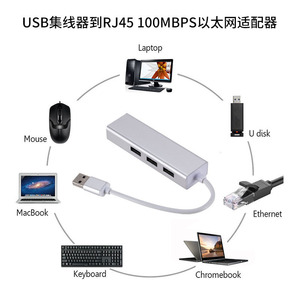 <b>Usb</b> 3.0 Hub 4 Port Aluminum Alloy With Led Indicator For Laptop Computer Expansion - Product Image 3