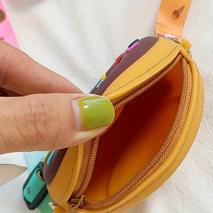 Entzückende Donut-förmige Silikon-Geldbörse für Mädchen-Leichte, verstellbare Umhängetasche mit Reiß verschluss - Product Image 4