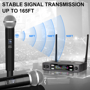 Microphone sans fil UHF professionnel X2 en promotion – Microphone portable sans fil pour karaoké - Product Image 2