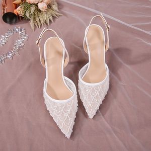 Sandalias de Tacón Alto Blancas Talla 33 para Mujer, Zapatos de Tacón para Dama, Estilo Slingback de Lujo para Boda - Product Image 3