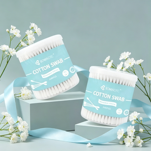 Bâtonnets de <span class=keywords><strong>coton</strong></span> écologiques en bois, tampons cosmétiques purs avec tige en bois - Product Image 1
