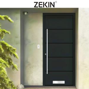ZEKIN - Puerta Pivotante de Acero de Seguridad de Calidad, Diseño Moderno para Apartamentos, Salas de Estar, Villas, Entrada Principal, Aleación de Aluminio y Vidrio - Product Image 1