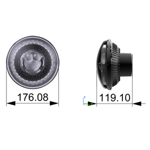 Faro delantero Led clásico para motocicleta, montaje de accesorios para Harley, Thar, <span class=keywords><strong>Jeep</strong></span> - Product Image 3