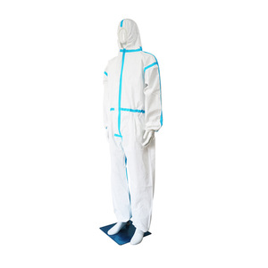 Traje de Protección Desechable de una Pieza con Capucha, Impermeable, No Tejido, para Aislamiento Médico, Ropa de Trabajo Blanca con Costuras Soldadas - Product Image 1