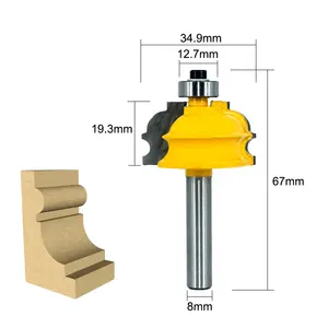 1pc 8MM Shank Special Architectural Handrail Molding Router Bit Woodworking Cutter Milling for Wood Bit Face Mill