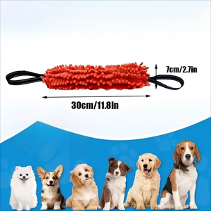 Jouet à mâcher pour chien en chenille de haute qualité pour l'entraînement à l'agilité, jouet interactif d'extérieur à double poignée en bungee écologique pour grands chiens - Product Image 4