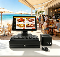 Sistema POS Todo en Uno Económico con Pantalla Táctil de 15.6 Pulgadas, Terminal de Caja Registradora, PC POS, Software POS Inteligente para Cafeterías