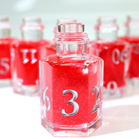 Bouteille de Potion en Résine Écologique de Haute Qualité avec Dés Polyédriques Sculptés et Noyau Liquide Rouge Sang pour DND RPG - Bouteille 11