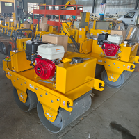 Compacteur routier diesel/essence de 1,5 tonne, certifié CE, à vendre, avec moteur Honda, rouleau vibratoire à double tambour, pour asphalte