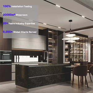 Apartment Project High Gloss Laminate Kitchen Design Home Furniture <strong>Wall</strong> Sink Kitchen <strong>Cabinets</strong> Set Usa <strong>with</strong> Glass <strong>Doors</strong> - Product Image 2