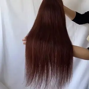100 rambut manusia warna coklat kutikula rambut selaras simpul pemutih transparan renda depan wig