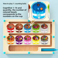 Jeu d'éveil Montessori en bois : Seau de peinture, chiffres, couleurs, tri, stylo, perles à déplacer, labyrinthe pour garçon