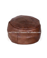 Pouf ottoman traditionnel marocain en cuir de mouton de haute qualité avec hauteur réglable, fait à la main, repose-pieds pour appartement, décoration intérieure