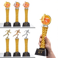 Trofeos de Cristal Metálicos Personalizados al por Mayor, Serie Deportiva, Trofeo de Cristal Impreso con UV, Diseños Personalizados