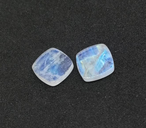 Piedra de Luna Arcoíris Natural, Cabujón Plano de Doble Cara, Gema Azul Intensa para la Fabricación de Joyas como Pulseras y Collares - Product Image 3