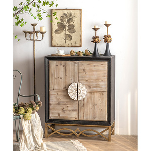 אירופאי סגנון עתיק ריהוט כפרי קלאסי בציר מבטא ריהוט תצוגת Showcase קבינט עם <span class=keywords><strong>2</strong></span> דלתות - Product Image 1