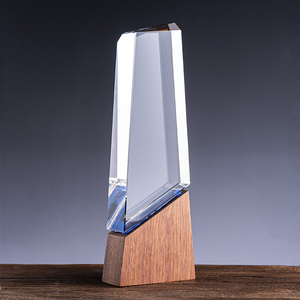 अनुकूलित डिजाइन ठीक गुणवत्ता सस्ते ऑप्टिकल k9 खाली पदक क्रिस्टल ग्लास लकड़ी के साथ क्रिस्टल ग्लास ट्रॉफी - Product Image 6