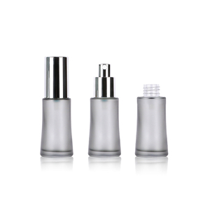 30ml 50ml 110ml 120ml Luxury Skincare Glass Packaging Bottle Customized Gray Transparent Cosmetics Container Empty With Pump Cap - Product Image 1