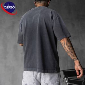 Qzfso เสื้อยืดโอเวอร์ไซส์สำหรับผู้ชายผ้าฝ้าย100% แอซิดแบบแอซิด240 GSM เสื้อโอเวอร์ไซส์ลายกราฟิกสำหรับผู้ชาย - Product Image 2