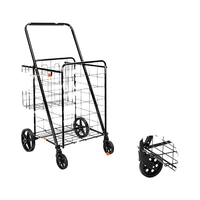 Chariot de courses pliable multifonctionnel en acier inoxydable personnalisable OEM ODM avec roues pivotantes à 360 degrés
