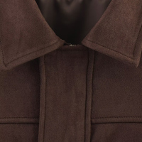 PB&ZA Femme 2025 Printemps Nouveau Blouson Bomber Chic en Daim avec Revers Manteau Vintage Manches Longues Vêtement d'Extérieur Chic