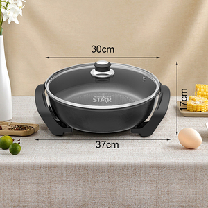 Sartén Eléctrica Antiadherente WINNING STAR <span class=keywords><strong>de</strong></span> 1500W, Modelo ST-9675, Fabricada en Aluminio Fundido a Presión, con Perilla <span class=keywords><strong>de</strong></span> Temperatura <span class=keywords><strong>de</strong></span> 5 Niveles y Tapa <span class=keywords><strong>de</strong></span> Vidrio - Product Image 2