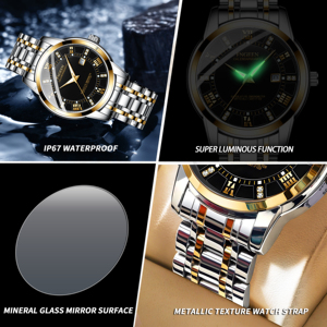 Reloj de Lujo Casual para Hombre <span class=keywords><strong>FNGEEN</strong></span>, Ultrafino, Resistente al Agua 30M, de Acero Inoxidable, con Manecillas de Cuarzo y Calendario - Product Image 6