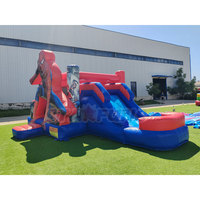 Vente flash - Château gonflable Spiderman super-héros avec toboggan, combo pour événements et fêtes d'enfants en plein air, équipement de location