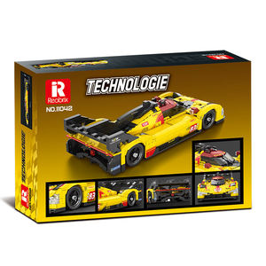 Reobrix 11041 11042 <span class=keywords><strong>1</strong></span>:16 499P <span class=keywords><strong>F1</strong></span> Voiture de Championnat de Grande Taille en Blocs de Construction - Kit Modèle MOC Moteur V6 pour Adultes et Enfants - Product Image 6