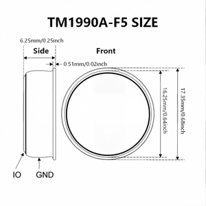 iButton Dallas DS1990A-F5 / TM1990A-F5 – Porte-clés à mémoire tactile en acier inoxydable pour contrôle d'accès - Product Image 3
