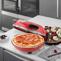 Mini four à pizza électrique rond à haute température à 400 degrés avec plaque de cuisson en pierre détachable