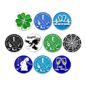 Marqueurs de balle de golf classiques magnétiques personnalisables à bas prix, clips pour chapeau, marqueurs de balle de golf vierges en métal gravables - Product Image 1