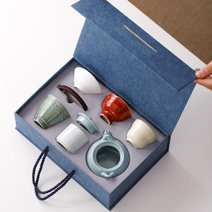 Five Famous Kilns <b>Tea</b> <b>Set</b> Ceramic Teapot With Handle Complete Gift Box Kung Fu <b>Tea</b> <b>Set</b> For Business Gifts - Product Image 2
