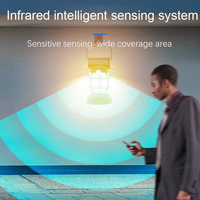 Lanterne solaire de camping rechargeable par USB, à intensité variable, 4 modes, à suspendre, pour tente extérieure, éclairage d'urgence, lumière d'ambiance portable