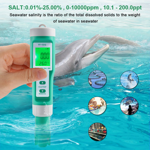 10合1水质测试仪PH/ORP/<span class=keywords><strong>EC</strong></span>/H2 /S.G /TDS/盐/温度/电阻率食品水族箱池用肥料食品盐度计 - Product Image 4