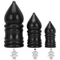 Vente en gros usine : Grand plug anal noir, dilatateur anal géant à base évasée, jouet d'entraînement au fisting en PVC 100% étanche, marque personnalisée