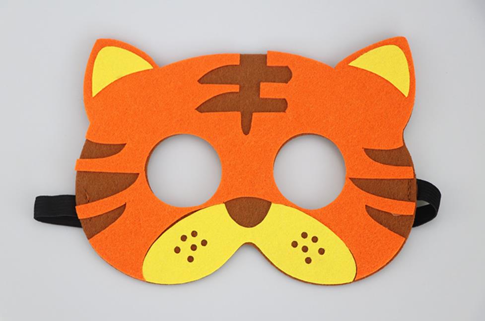 Pack De 12 Máscaras De Animales De Fieltro Para Niños, Decoración De Fiestas De Selva, Cosplay, Disfraces Y Cumpleaños, Con Banda Elástica Ajustable