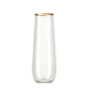 Verre sans pied en PET résistant aux chutes, de haute qualité, avec bordure dorée, écologique, biodégradable, capacité de 201 à 300 ml, marque MIDAS - Product Image 4