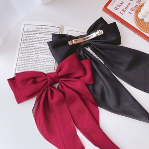 Jepit Rambut Pita Logam Wanita Motif Polkadot Warna Solid Gaya Jepang Korea Buatan Tangan Hadiah Pesta Mewah - Product Image 5